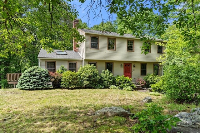 199 Old Westboro Rd, Grafton, MA 01536 - colonial house featuring a chimney and a front lawn