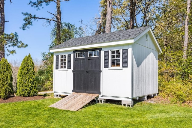 view of shed