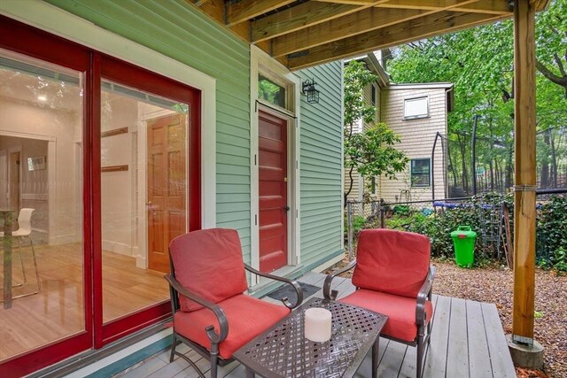 wooden terrace with fence