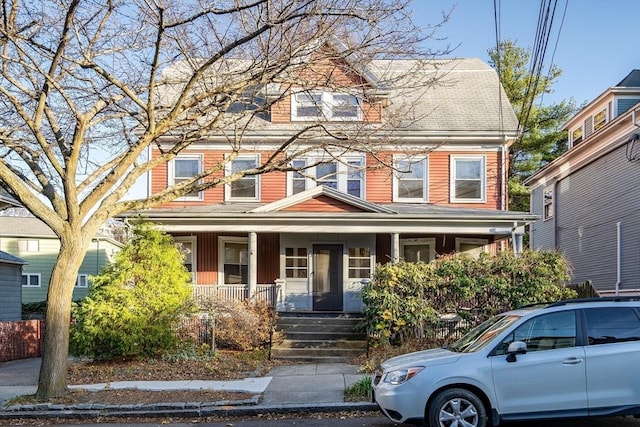 view of front of home featuring covered porch