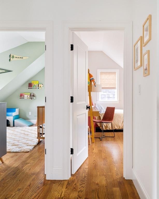 108 Central St, Ipswich, MA 01938 - hall with lofted ceiling and wood finished floors