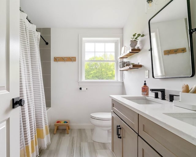 108 Central St, Ipswich, MA 01938 - full bathroom with vanity and shower / tub combo with curtain