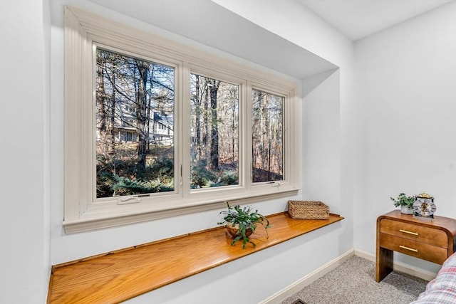 interior space featuring carpet flooring