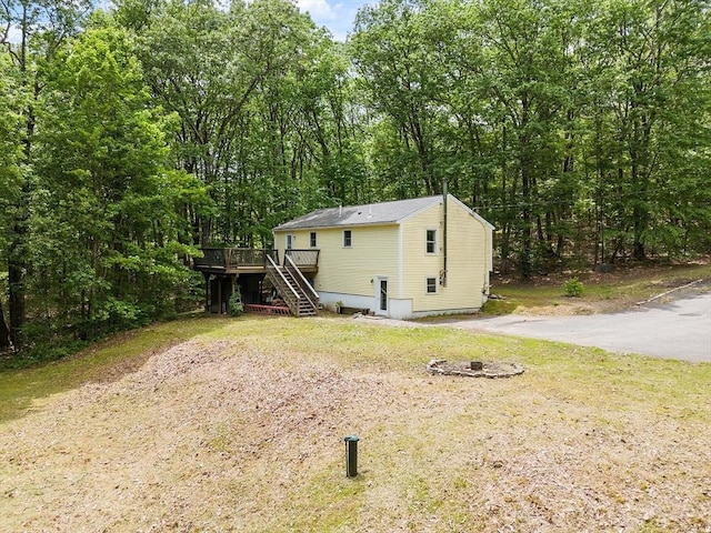 525 Flat Hill Rd, Lunenburg, MA 01462 - view of front of property with stairway and a deck