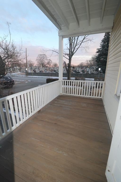 view of deck at dusk