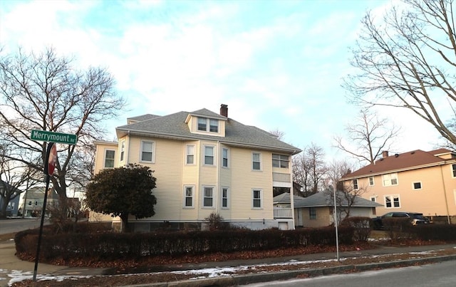 view of snowy exterior