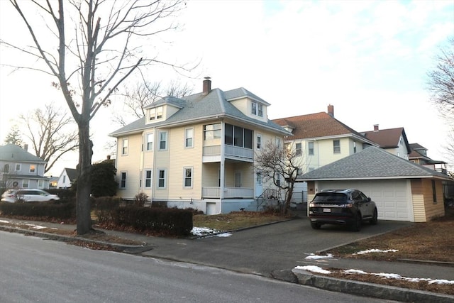 view of home's exterior with a garage