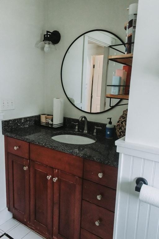 bathroom featuring vanity and tile patterned floors