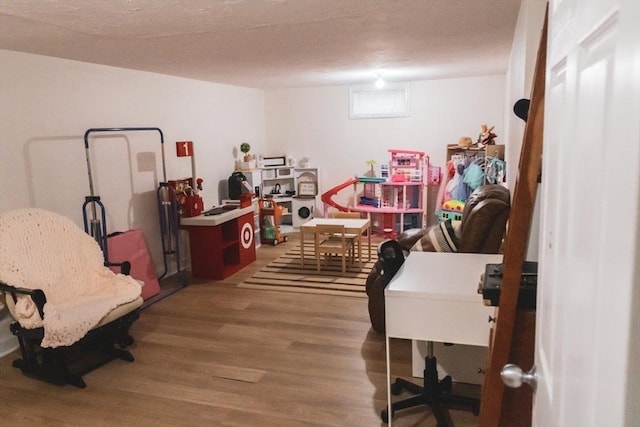 finished below grade area with wood finished floors