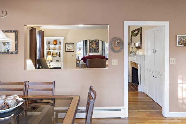 dining room with light wood-type flooring