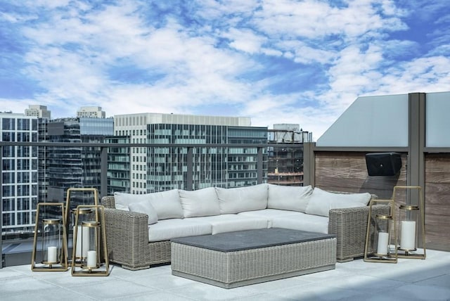 view of patio / terrace with outdoor lounge area and a balcony