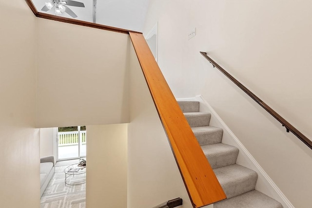 12 Green Needles Rd, Littleton, MA 01460 - stairway with a ceiling fan