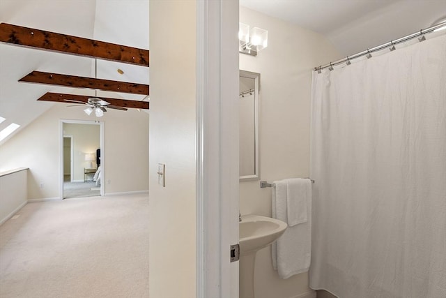 12 Green Needles Rd, Littleton, MA 01460 - full bathroom with ceiling fan and curtained shower