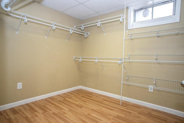 spacious closet with wood finished floors