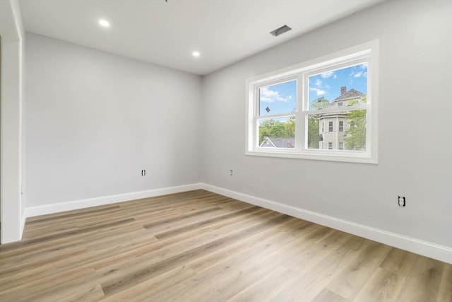 43 Pine St, Taunton, MA 02780 - unfurnished room with baseboards, light wood-type flooring, and recessed lighting