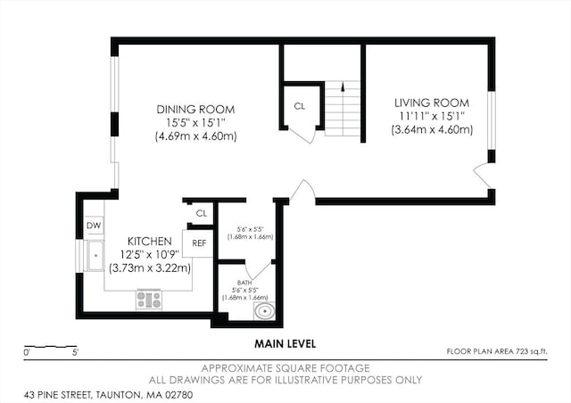 43 Pine St, Taunton, MA 02780 - floor plan / room layout