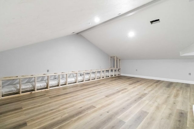 43 Pine St, Taunton, MA 02780 - bonus room featuring vaulted ceiling, wood finished floors, and baseboards