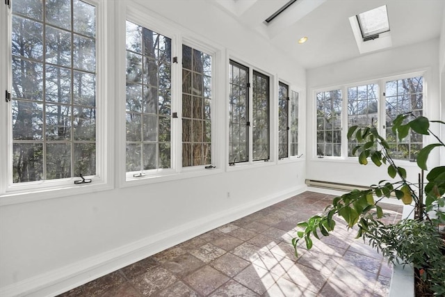 sunroom / solarium with a skylight