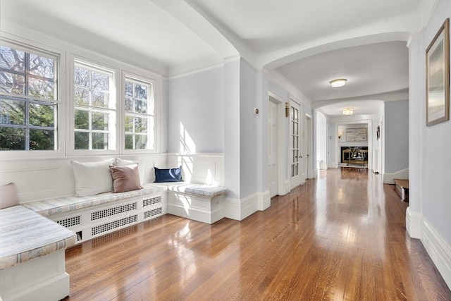 interior space with hardwood / wood-style floors