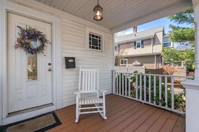 wooden deck with a porch
