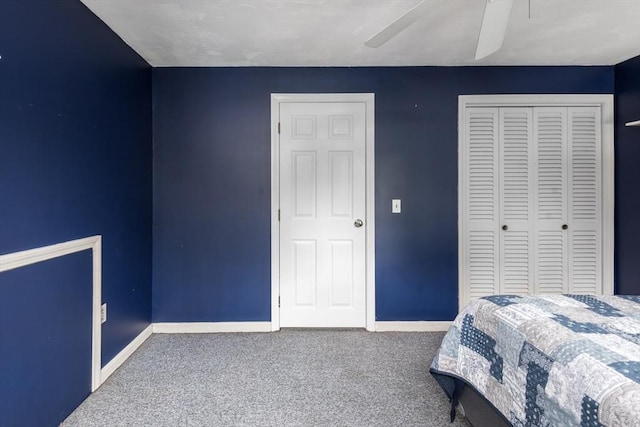 33 Cranberry Rd, Whitman, MA 02382 - carpeted bedroom featuring baseboards, a closet, and a ceiling fan