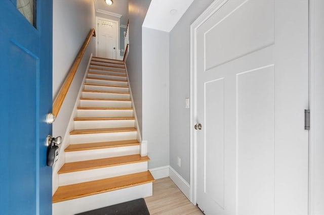 33 Oval Rd Unit 2, Quincy, MA 02170 - stairway featuring baseboards and wood finished floors