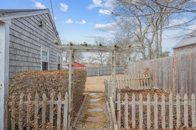 view of yard with fence