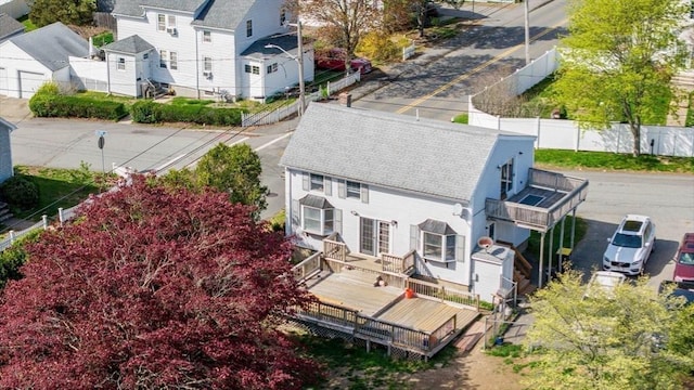 drone / aerial view with a residential view