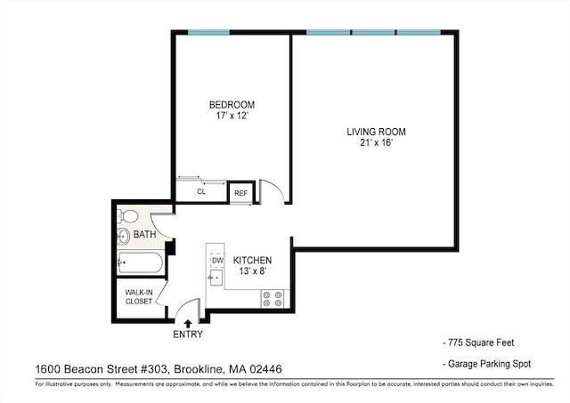 1600 Beacon St Unit 303, Brookline, MA 02446 - property floor plan