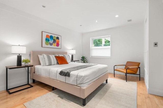 1600 Beacon St Unit 303, Brookline, MA 02446 - bedroom with light wood finished floors, baseboards, and recessed lighting