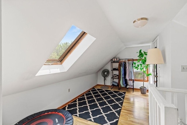 42 Carolina Ave, Boston, MA 02130 - additional living space featuring a skylight, lofted ceiling, and light wood-style floors