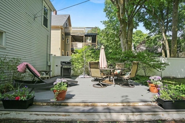 42 Carolina Ave, Boston, MA 02130 - wooden terrace with area for grilling and outdoor dining space