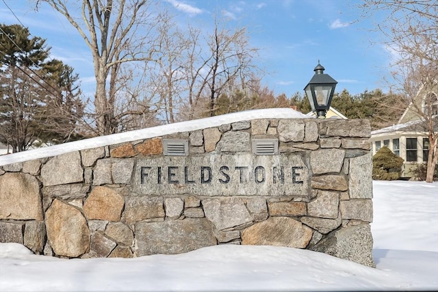 view of community sign