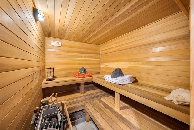 52 Nourse St, Westborough, MA 01581 - sauna featuring wooden walls and wood ceiling