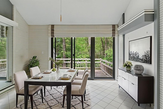 2 Hillside Dr Unit 2, Wayland, MA 01778 - dining area with tile patterned floors and vaulted ceiling