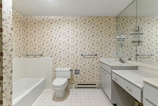 2 Hillside Dr Unit 2, Wayland, MA 01778 - bathroom featuring a baseboard radiator, tile patterned floors, a bath, vanity, and toilet