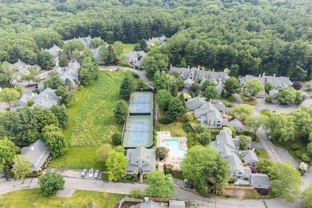 2 Hillside Dr Unit 2, Wayland, MA 01778 - aerial perspective of suburban area with a heavily wooded area