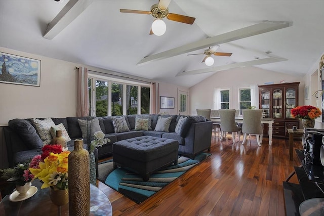 298 Oakland Rd, Barnstable, MA 02601 - living area featuring ceiling fan and dark wood-style flooring