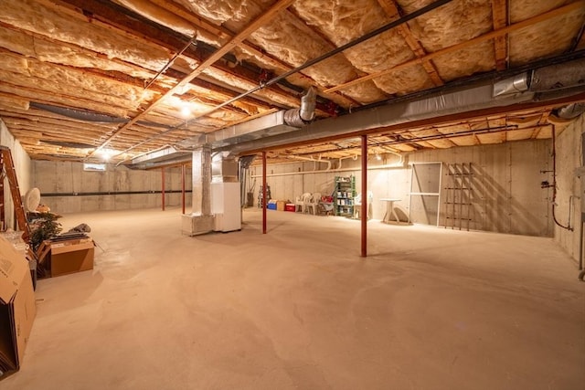 basement with heating unit