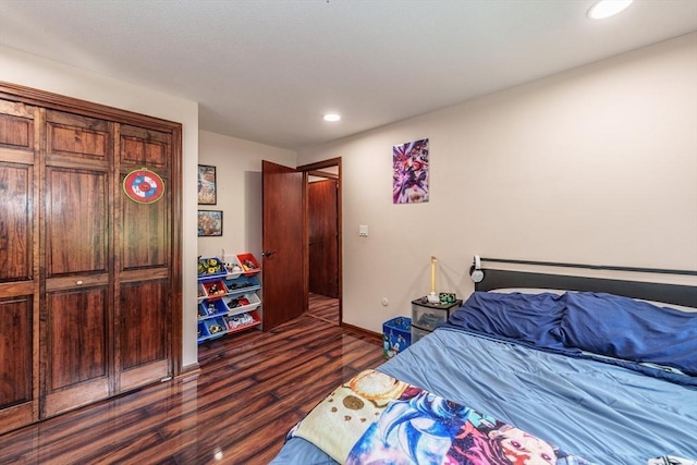 896 Montgomery St, Chicopee, MA 01013 - bedroom with dark wood-type flooring, baseboards, and recessed lighting
