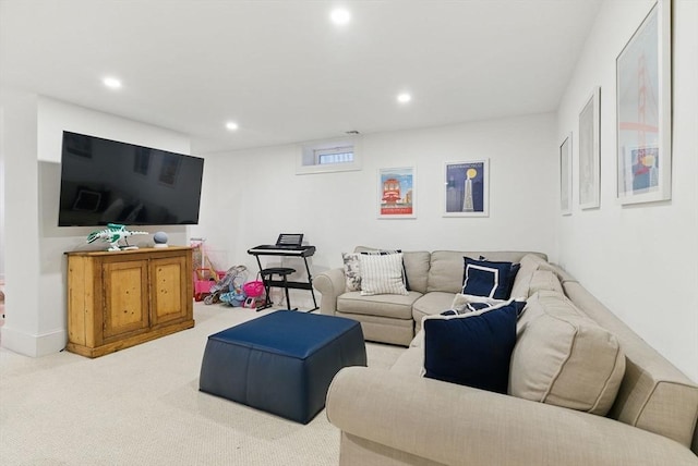 782 E 4th St, Boston, MA 02127 - living room featuring recessed lighting and carpet floors