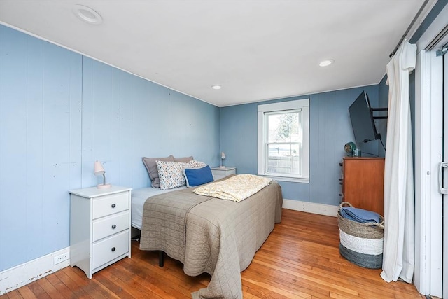 bedroom featuring light wood-type flooring