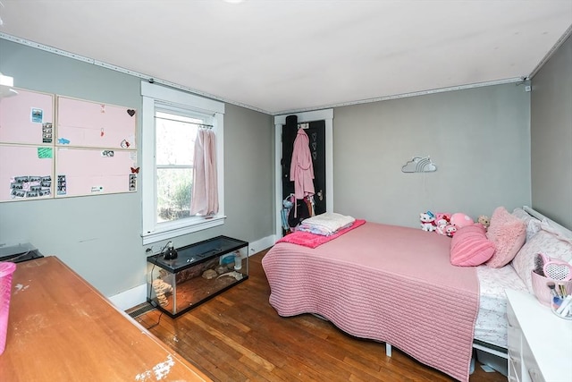 bedroom featuring wood-type flooring