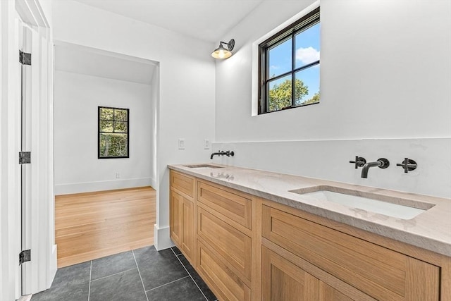 bathroom featuring vanity and tile patterned floors