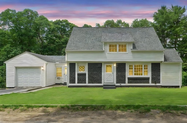 5 Woodland Dr, Oxford, MA 01540 - view of front facade with an attached garage, a front lawn, and driveway