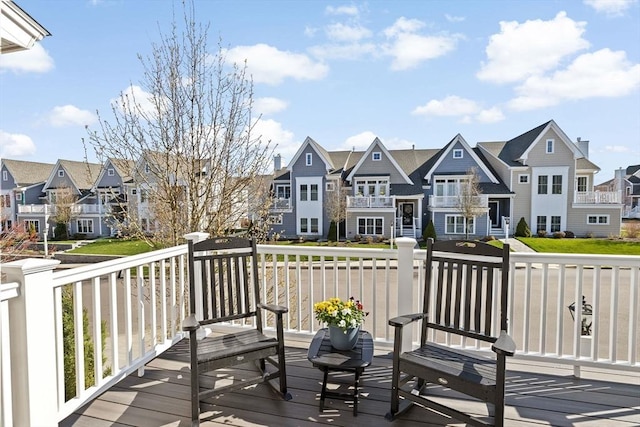 deck featuring a residential view