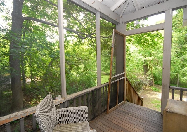 100 Main, Acton, MA 01720 - unfurnished sunroom featuring vaulted ceiling