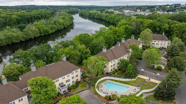 1 Riverview Blvd Unit 2-213, Methuen, MA 01844 - aerial view of a nearby body of water and a pool
