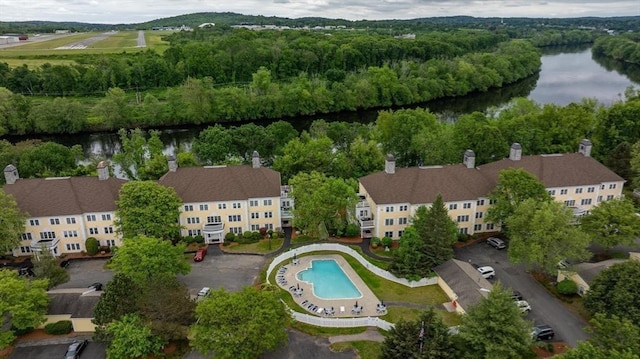 1 Riverview Blvd Unit 2-213, Methuen, MA 01844 - aerial view of a nearby body of water and a pool