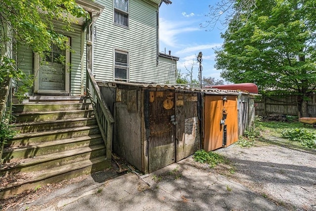 exterior space featuring fence